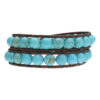 Wikkelarmband Bohemian B8 - Turquoise - Leer-6