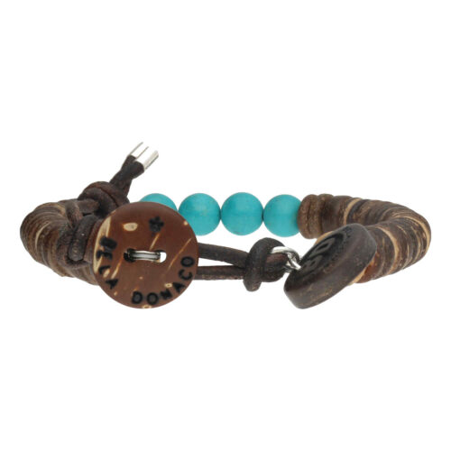 Armband Basic B8 – Bohemian – Turquoise – Kokos – Leer