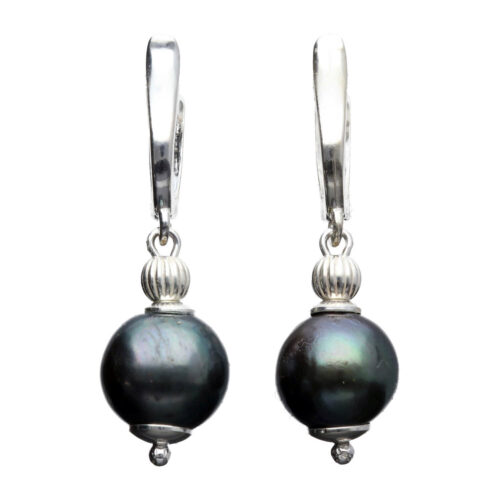 Oorbellen Pearl collection B10 – Sterling Zilver – Zwarte Parels
