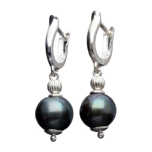 Oorbellen Pearl collection B10 – Sterling Zilver – Zwarte Parels