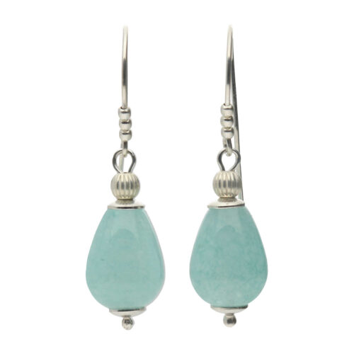 Oorbellen Classic – Turquoise Agaat – Sterling Zilver